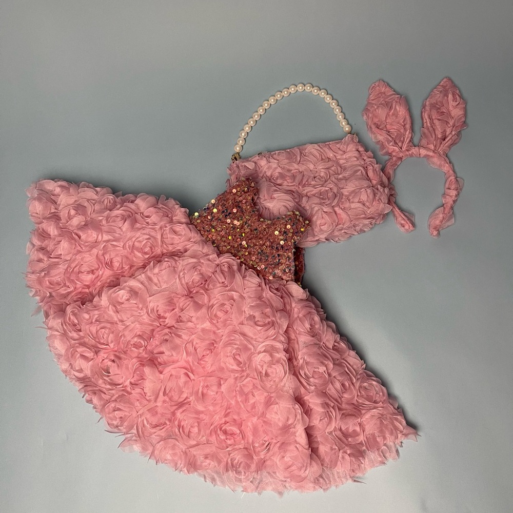 Pink Rosette Kids Costume Set